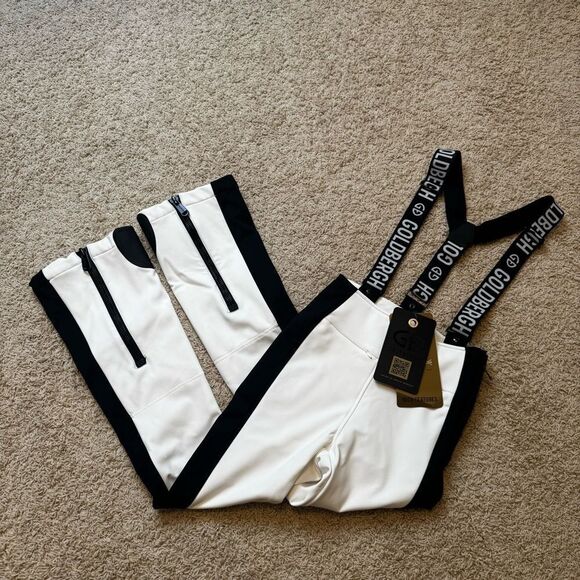 GOLDBERGH WOMEN'S HIGH END SALOPETTE SKI PANTS BIB WHITE BLACK NWT US 4 - Picture 6 of 13